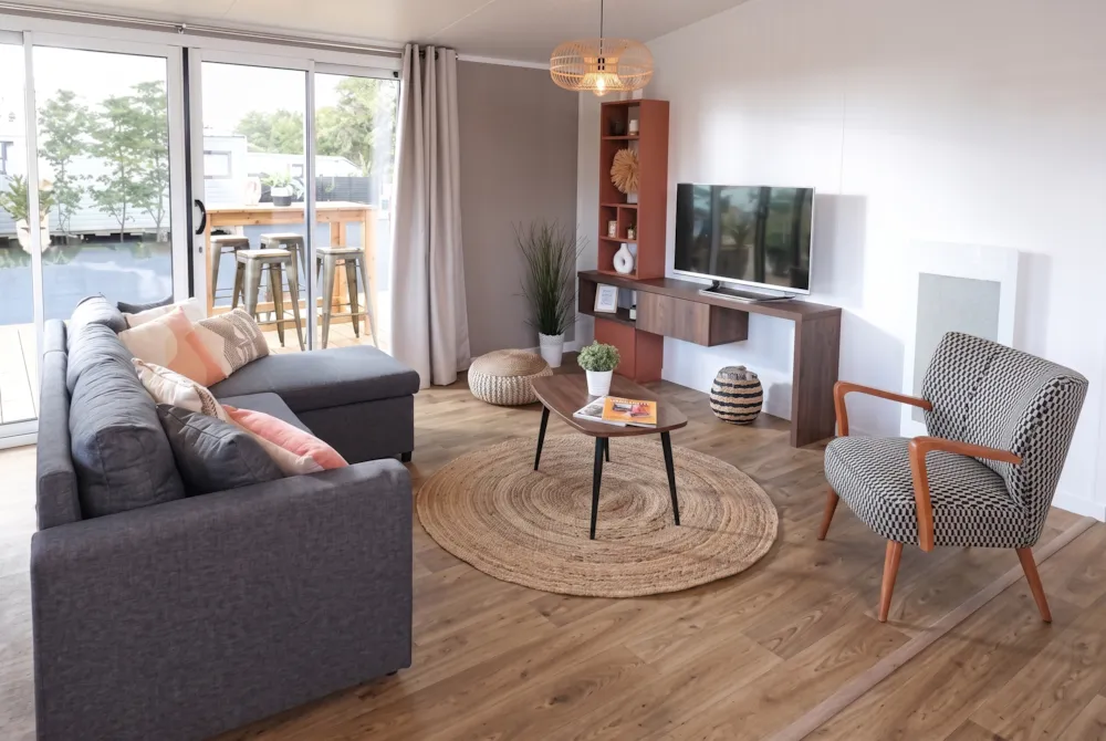 Location - Cottage Xxl 2Ch 2 Sdb | Premium+ -80M²-Jardin-Clim-Tv-Lave-Vaiss.-Lave-Ling.-Frigo-Americain-Four-Pl - Flower Camping Au Bois Des Biches