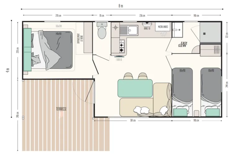 Confort 2 Chambres Terrasse Semi Couverte