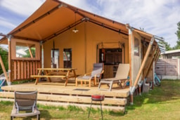 Mietunterkunft - Zelt Lodge. 38M² - Camping La Ningle