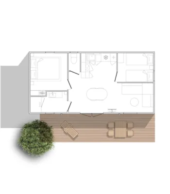 Mietunterkunft - Premium - Mobile Home Alize 30 M² / 2 Bedrooms - Camping La Ningle
