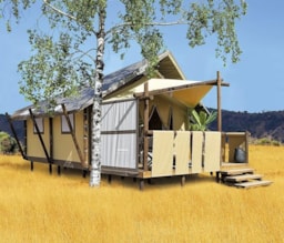 Location - Tente Lodge 2 Chambres Avec Terrasse Bois 26M² - Camping Les Ecureuils