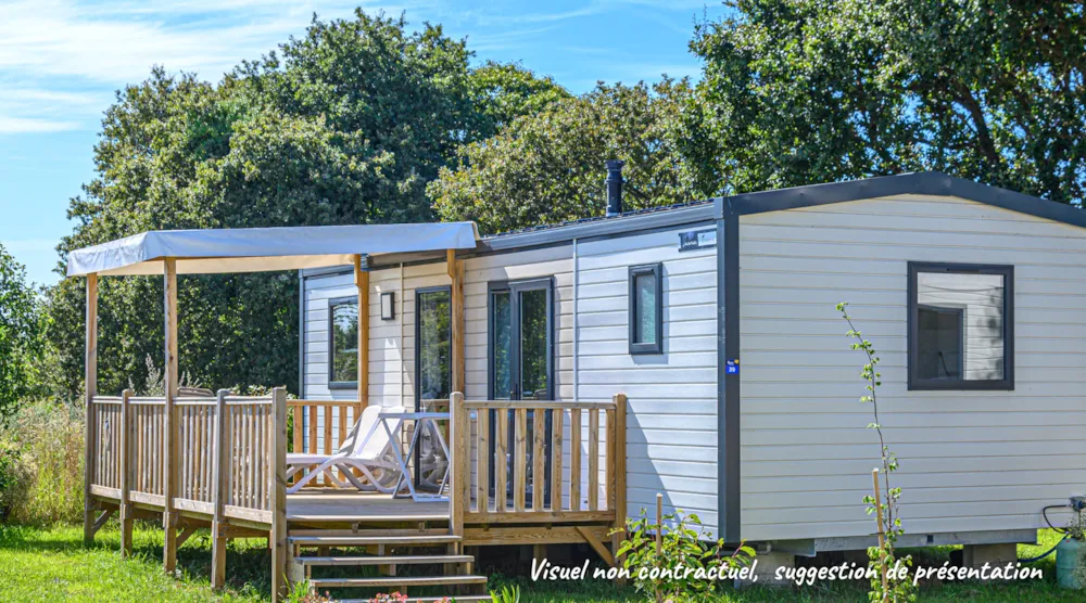 Location - Mobil-Home Premium 28M² - 2 Chambres + Tv + Terrasse + Draps Et Serviettes - Flower Camping Le Vorlen