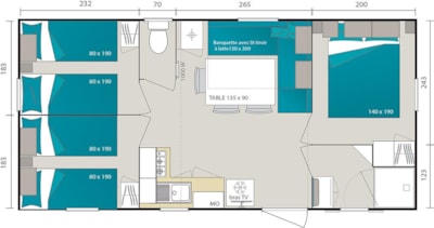 Mobile home Super Titania - 28,3m² - 3 bedrooms