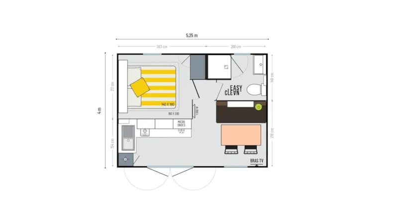 Mobil-Home Cahita/Bahia - 17.8M² - 1 Chambre