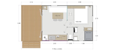 Mobile home 1 bedroom confort- 20m² *