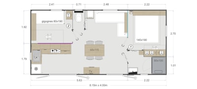 Mobile home 2 bedrooms confort- 30m² *