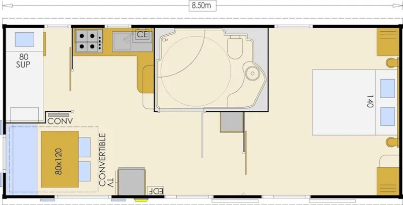 Mobil-Home Confort Pmr 2 Chambres 32 M²