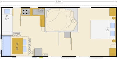 Mobile-home CONFORT adapted to the people with reduced mobility - 2 rooms 32 m² — 8