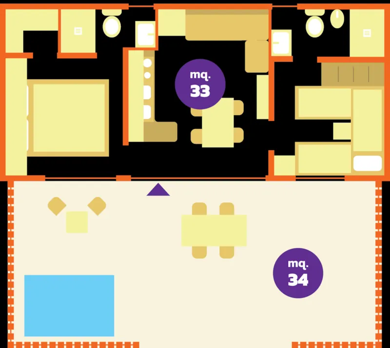 Mobilhome 'Giglio' - 35M² - 2 Chambres À Coucher