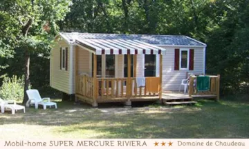 Location - Mobilhome Super Mercure Riviera 30M² -  2 Chambres / Terrasse Semi-Couverte 15M² - Domaine naturiste de Chaudeau