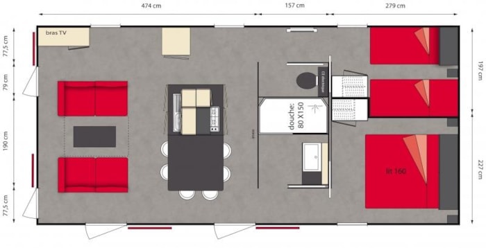 Hacienda, Premium - S - Climatisé - 2 Chambres