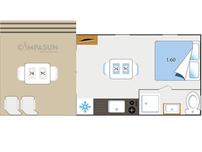 Mobile - Home Key Westotel 20m² -  1 room + TV + A/C — 8