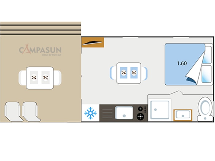 Mobil Home Key Westotel 20M² -  1 Chambre + Tv +Clim