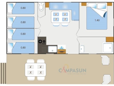 Mobile-home Aups - 28m² - 3 bedrooms + TV + A/C — 6