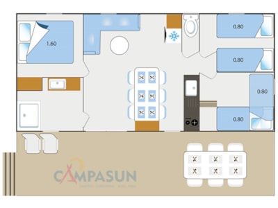 Verdon mobile home - 33 m² - 3 bedrooms + TV + A/C + dishwasher — 7