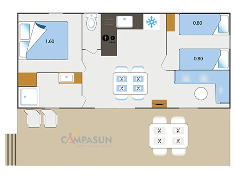 Mobil Home Castellane - 30M² - 2 Chambres + Tv + A/C