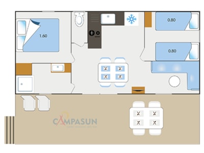 Mobile-home Castellane - 30m² - 2 bedrooms + TV + A/C — 4