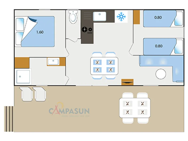 Mobil Home Castellane Côté Jardin - 30M² - 2 Chambres + Tv + A/C