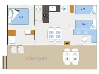 Mobil home Castellane côté jardin - 30m² - 2 bedrooms + TV + A/C — 5