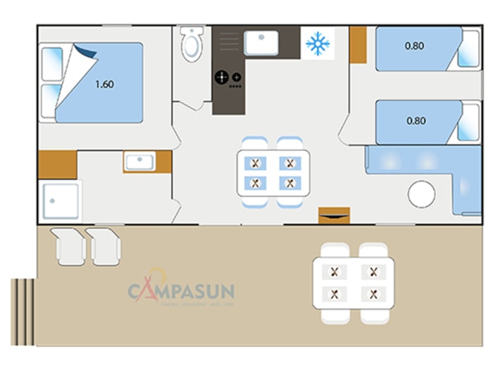 Mobil Home Castellane Côté Jardin - 30M² - 2 Chambres + Tv + A/C