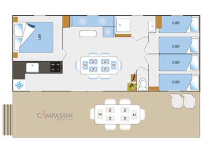 Mobile-home Quinson 33m² - 3 bedrooms + TV + A/C — 10