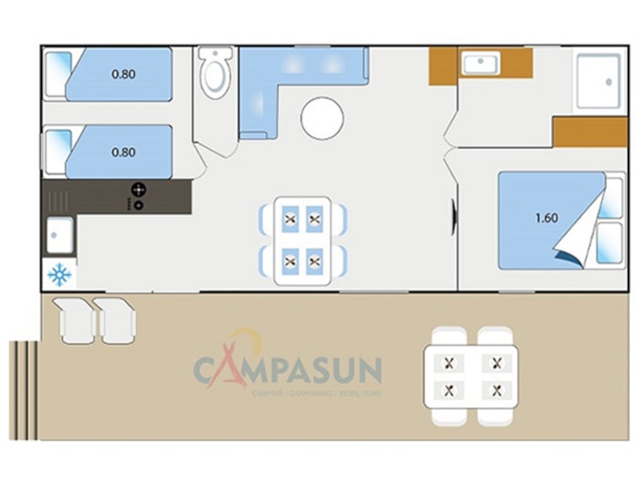 Mobil Home Moustiers 32M2- Lave Vaisselle + Tv + Clim