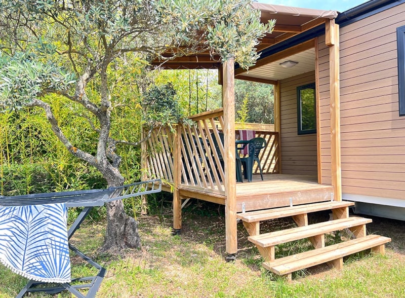 Mobilheim Tourtour - 33m² - 3 Schlafzimmer + TV + Klimaanlage