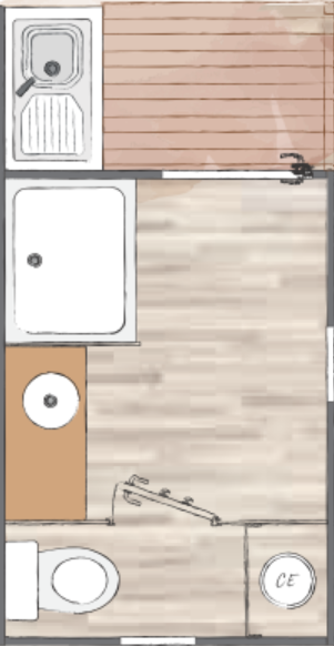 Comfortable pitch with individual sanitary facilities - 110m2 — 2