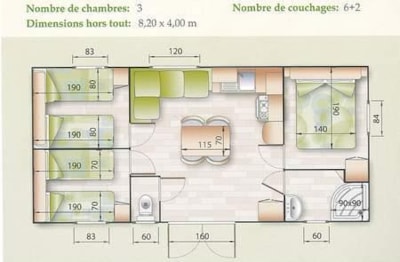 Mobile home 36m²- 3 bedrooms & 10m2 terrace