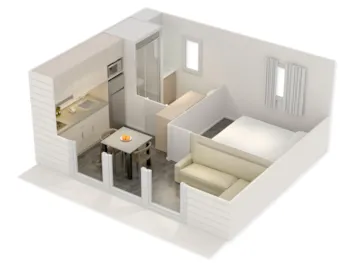 Mietunterkunft - 1-Schlafzimmer Mobile-Home - Camping Bellsol