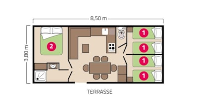 Evasion mobile home - 32 m2 - 3 Bedrooms — 3