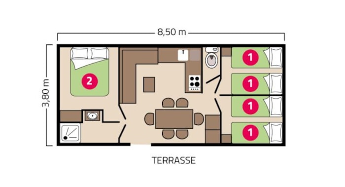 Mobil-Home Evasion - 32 M2 - 3 Chambres