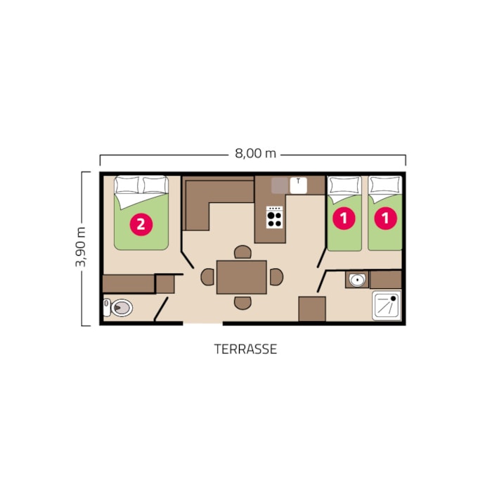 Mobil-Home Atlantique Eco - 30M²- 2 Chambres