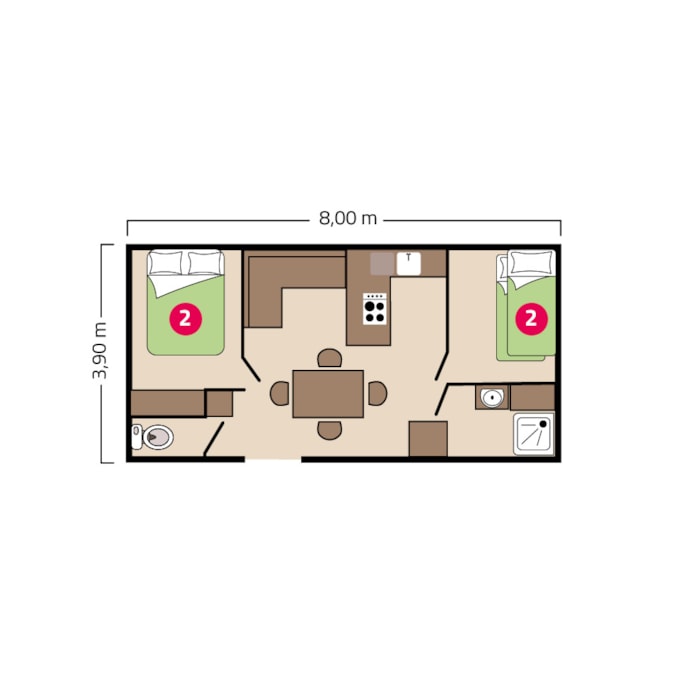 Mobil-Home Océan Eco - 30M² - 2 Chambres