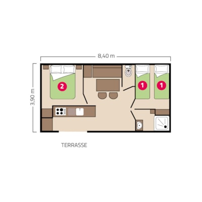 Bahia mobile home - 30m² - 2 bedrooms — 4