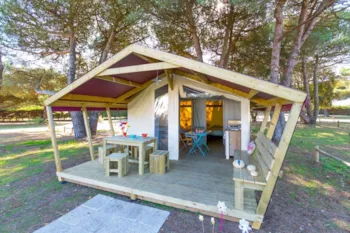 Mietunterkunft - Natura-Zelt – 22 M² – 2 Schlafzimmer. - Camping La Corniche***