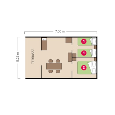 Natura tent - 22m² - 2 bedrooms. — 3