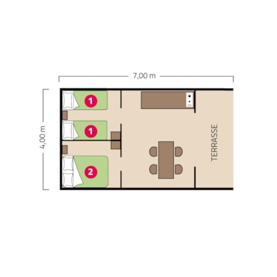 Cotton tent - 20m² - 2 bedrooms — 4