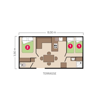 Atlantique mobile home - 30 m² - 2 bedrooms — 3