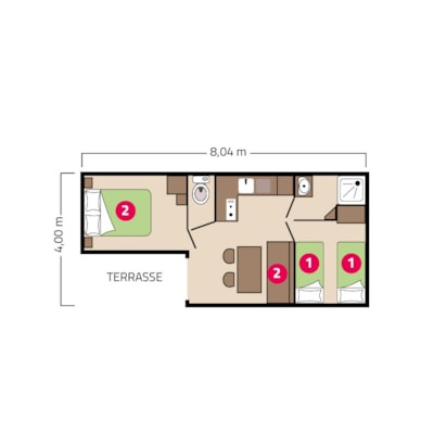 Mobile-home 2 bedrooms Loggia Eco - 25m² — 3
