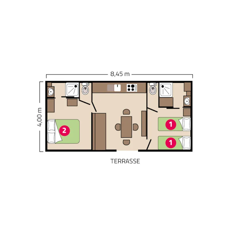 Mobil-Home Iroise - 34M² - 2 Chambres