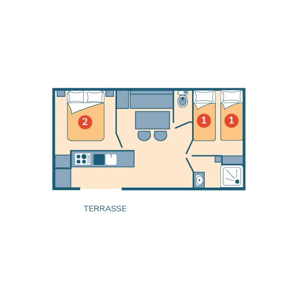 Mobil-Home Bahia - 30M² - 2 Chambres