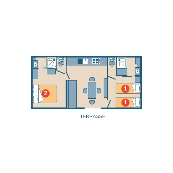 Mobil-Home Iroise - 34M² - 2 Chambres