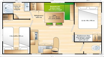 Mobile Home Le Ciel - 32m² - 2 bedrooms + air conditioning + TV + uncovered terrace — 6