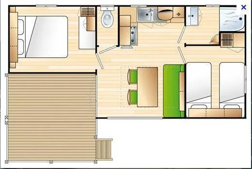 Mobil Home Méditerranée 32M² - 2 Chambres + Climatisation + Tv + Terrasse Couverte