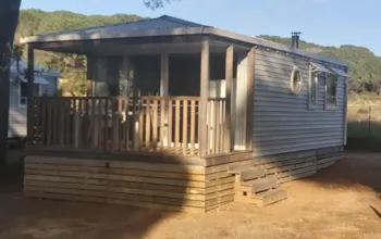 Mietunterkunft - Mobilheim Mistral 35M² - 2 Schlafzimmer  + Klimaanlage + Überdachte Terrasse - Ushuaïa Villages Camping Figurotta