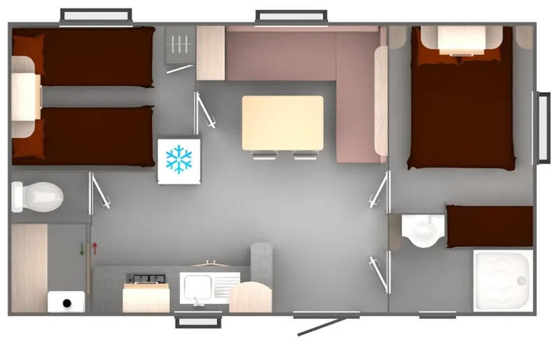 Mobil-Home - 2 Chambres - Tout Confort Climatisé