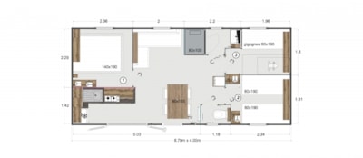 Lodge " Elégance "3 bedrooms - air-conditioned — 4