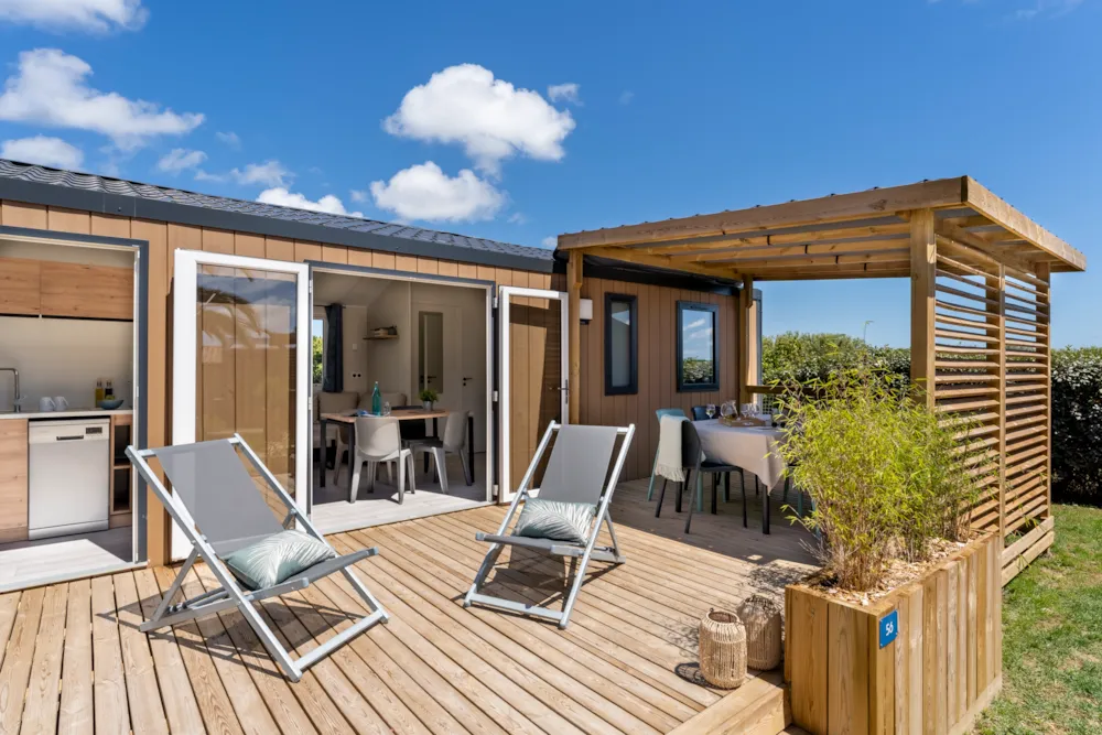 Mietunterkunft - Mobilheim Premium - 2 Schlafzimmer - ROMANEE Les Dunes