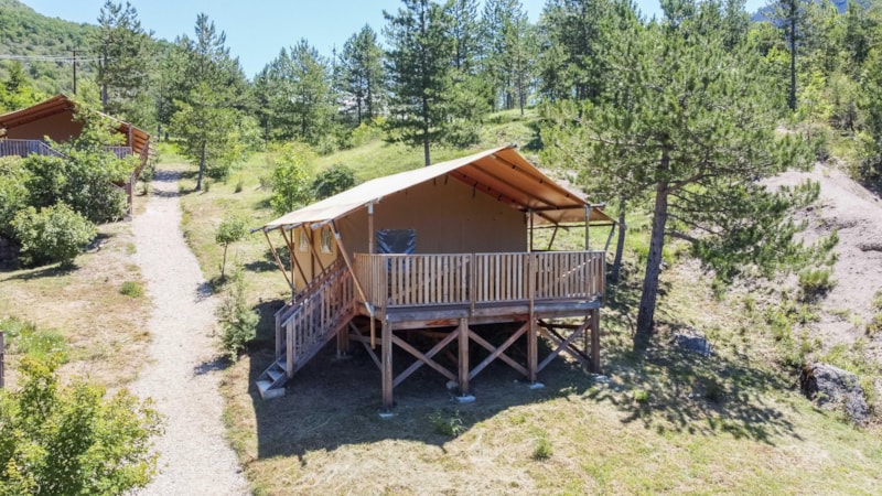 Tente Lodge Premium 27m² 2 chambres + terrasse 16m²